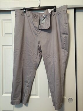 Liz Claiborne Light Gray Straight-Leg Dress Pants
